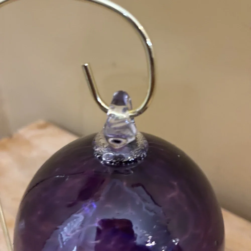 Prairie Fire Glass Studio Purple Hand Blown Glass/Fused Glass Ornament‎ Holiday